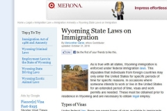 eHow article - Wyoming State Laws