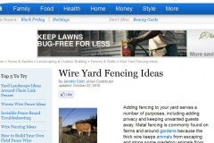 eHow article on Wire Yard Fencing Ideas