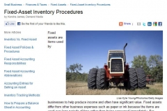 chron Smal Business article on Fixed Asset Inventory Procedures