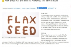 Livestrong.com article on Flax Seed Oil Benefits